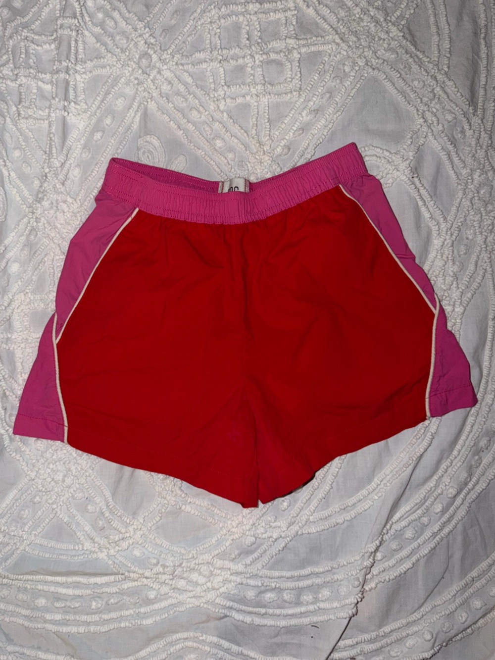 BDG Red and Pink Athletic Shorts